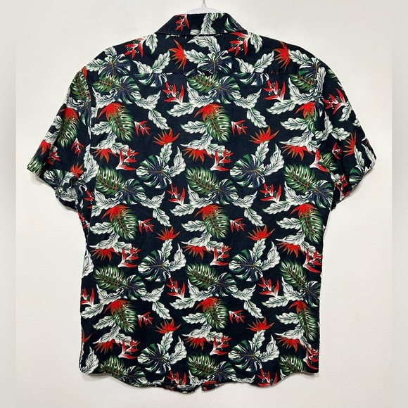 Banana Republic Factory Linen Blend Hawaiian Tropical Floral Button Up S… - Picture 6 of 10